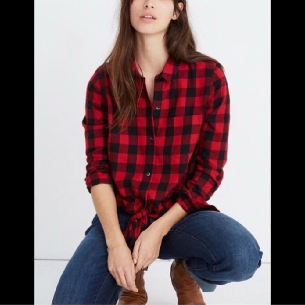 Madewell Plaid Flannel Top XS